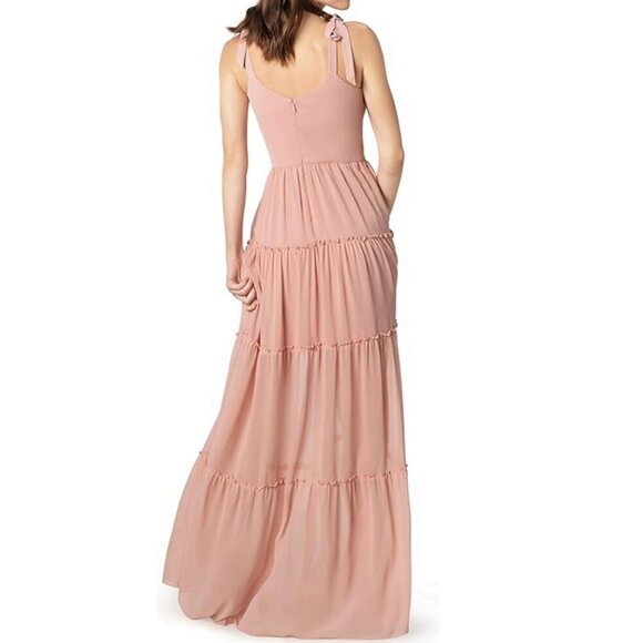 Dress The Population Adonia Sleeveless Square-Neck Maxi Gown Blush Size Small - Picture 2 of 12